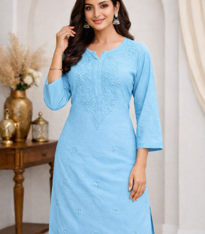 Fabric chanderi silk (Sky Blue)